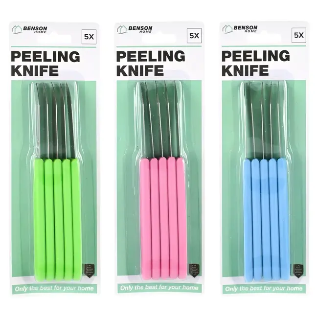 Benson Set van 5 schilmesjes - RVS - Kleurrijke handvatten