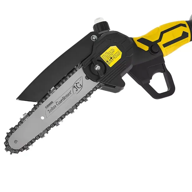 John Gardener Accu snoeizaag met telescoopsteel 1,65–2,50 m en twee zaagbladen voor tuinonderhoud