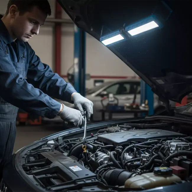 GEKO Opvouwbare LED werkplaatslamp met magneet, haak en 4000 mAh accu voor helder werklicht