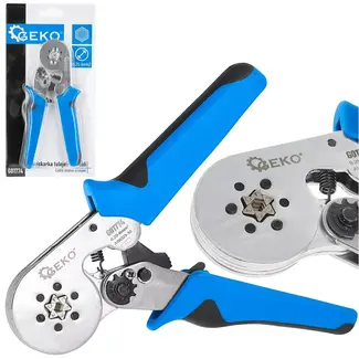 GEKO Zelfinstellende zeskant krimptang 0,25–6 mm² voor nauwkeurig krimpen van adereindhulzen