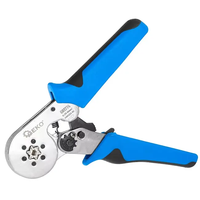 GEKO Zelfinstellende zeskant krimptang 0,25–6 mm² voor nauwkeurig krimpen van adereindhulzen