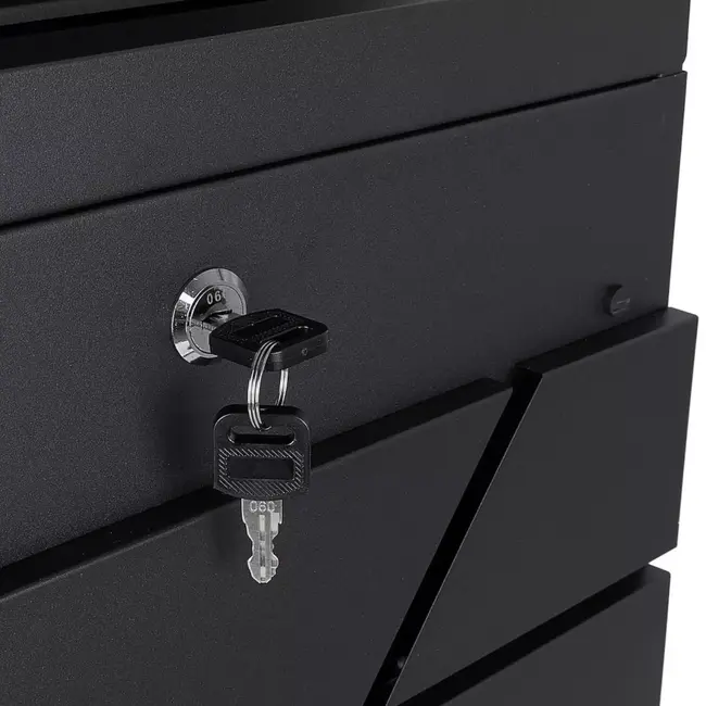 GEKO Stijlvolle antraciet stalen brievenbus 36,7×37×10 cm met krantenvak en kanteldeksel