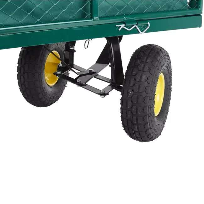 GEKO Grote stalen tuintrolley 220 liter met openklapbare zijpanelen