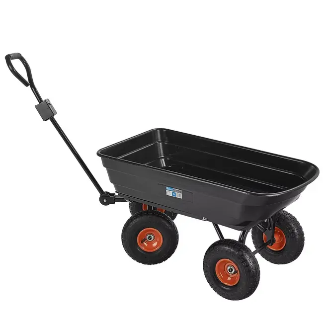 GEKO Kantelbare tuintrolley 75 liter met luchtbanden en zwenkbare vooras voor soepel tuintransport