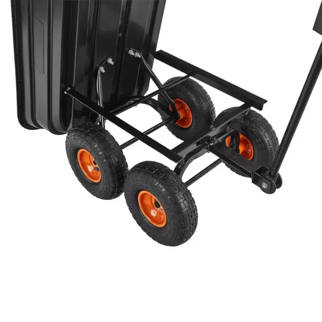 GEKO Kantelbare tuintrolley 75 liter met luchtbanden en zwenkbare vooras voor soepel tuintransport