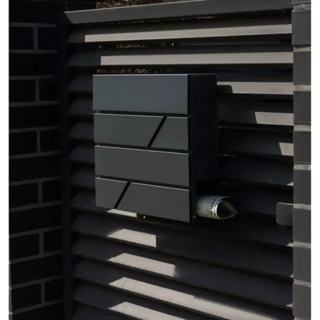 Malatec Ruime antraciet brievenbus van metaal met A4 inworp, beschermklep en handig krantenvak