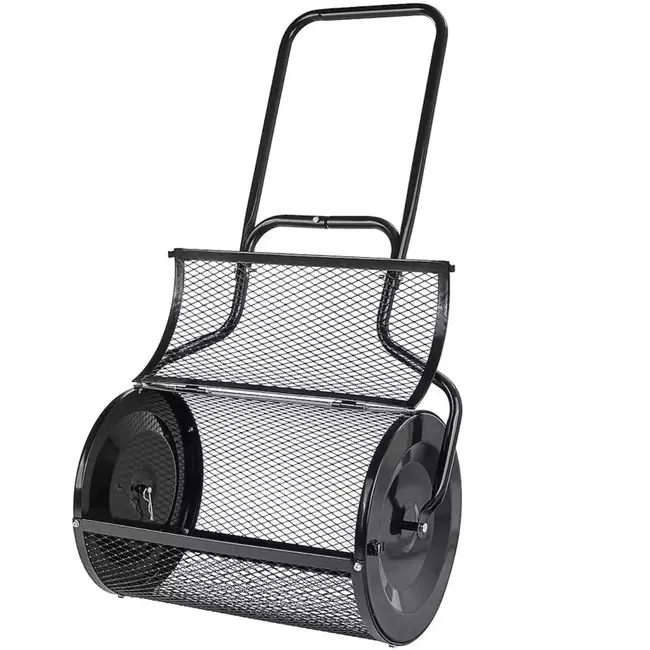 GEKO Compoststrooier 76 liter met stalen trommel, brede werkbreedte en ergonomisch handvat voor tuinonderhoud