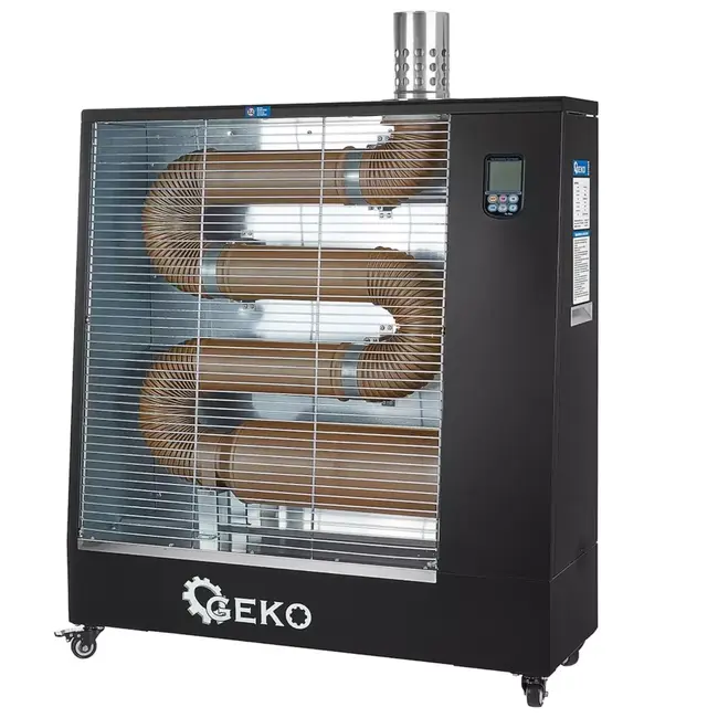 GEKO Infrarood dieselkachel 13 kW met thermostaat, LCD-paneel en wielen voor krachtige ruimteverwarming