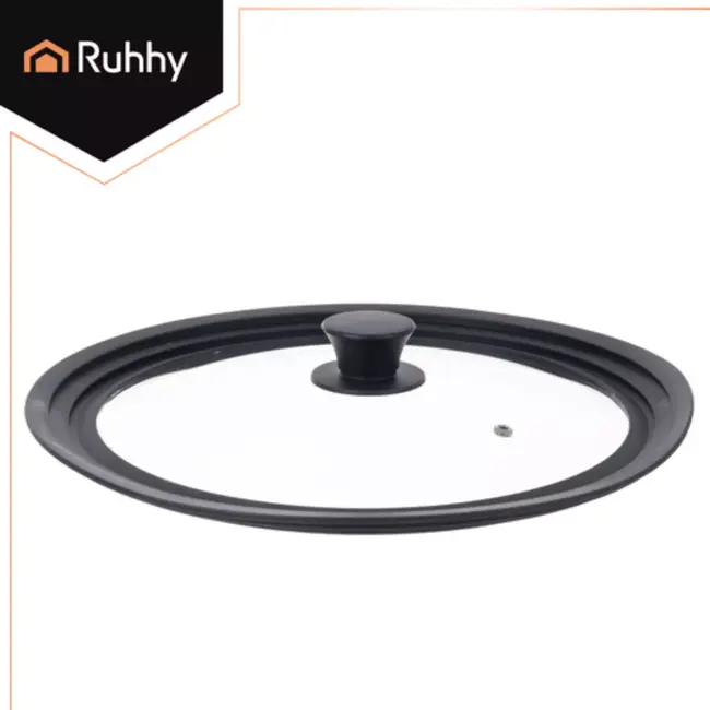 Ruhhy 3-in-1 glazen deksel met siliconen rand geschikt voor pannen van 28 30 32 cm