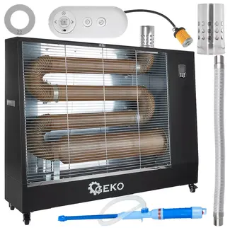 GEKO Infrarood dieselkachel 16 kW met thermostaat, LCD-paneel en wielen voor krachtige ruimteverwarming
