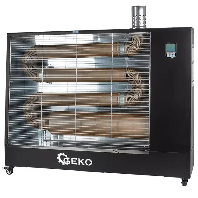 GEKO Infrarood dieselkachel 16 kW met thermostaat, LCD-paneel en wielen voor krachtige ruimteverwarming