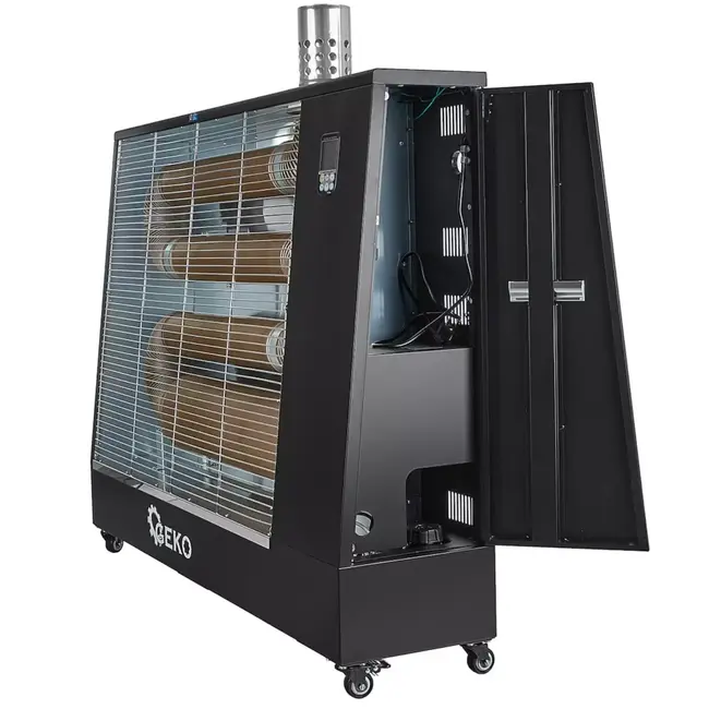 GEKO Infrarood dieselkachel 16 kW met thermostaat, LCD-paneel en wielen voor krachtige ruimteverwarming