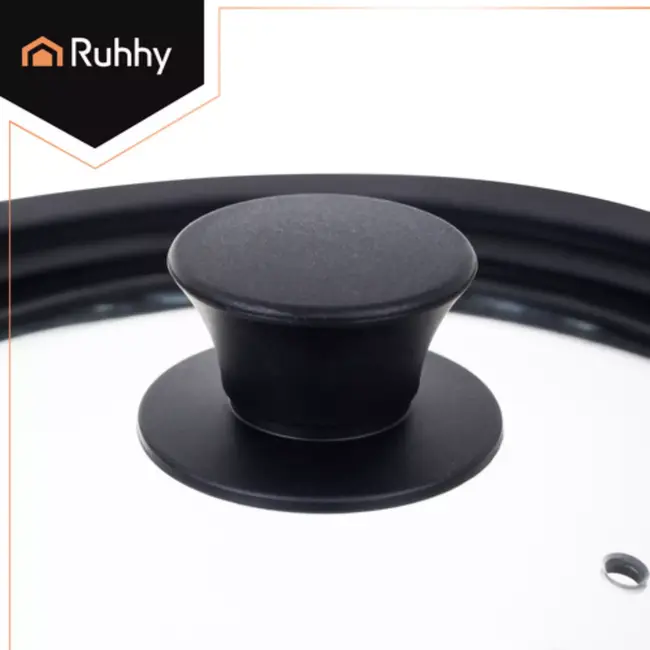 Ruhhy 3-in-1 glazen deksel met siliconen rand geschikt voor pannen van 18 20 22 cm