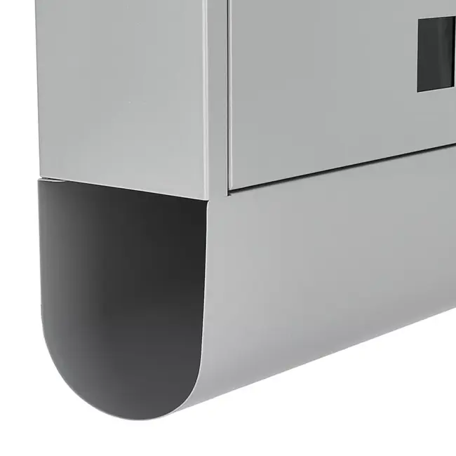 GEKO Stijlvolle lichtgrijze brievenbus met kijkvensters en krantenvak voor veilige opslag