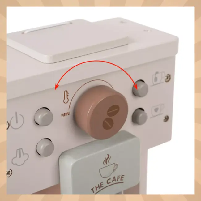 Kruzzel Houten koffiemachine met kopjes, capsules en melkpak voor educatief en fantasierijk rollenspe