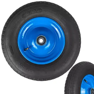 GEKO Versterkt rubberen luchtwiel 4.00-8 6PR met 20 mm lager voor kruiwagens en transportkarren