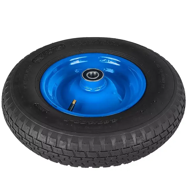 GEKO Versterkt rubberen luchtwiel 4.00-8 6PR met 20 mm lager voor kruiwagens en transportkarren