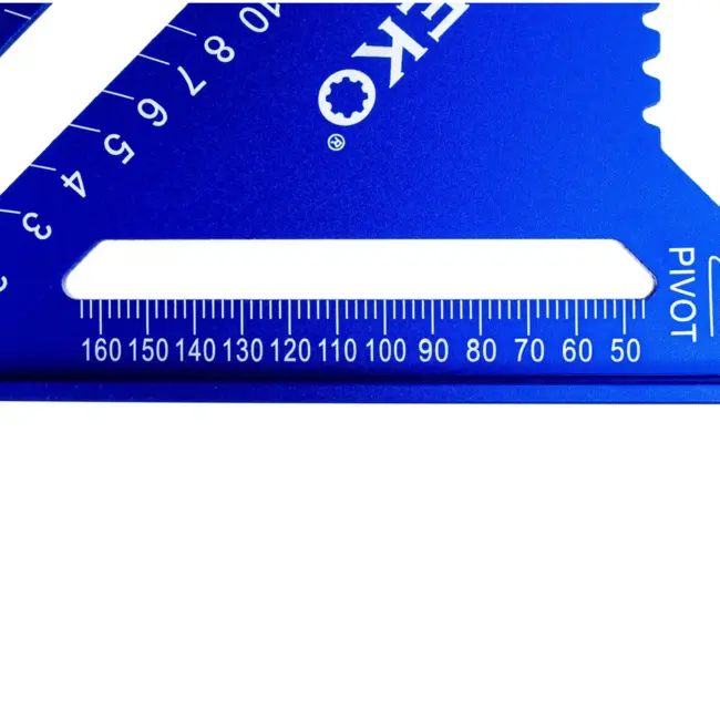 GEKO Aluminium winkelhaak 300×300×430 mm met gegraveerde schalen en brede aanslag