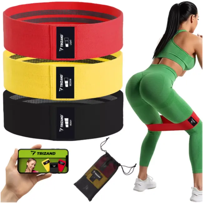 Trizand 3-delige stoffen weerstandsbandenset met antislip en verschillende weerstandsniveaus