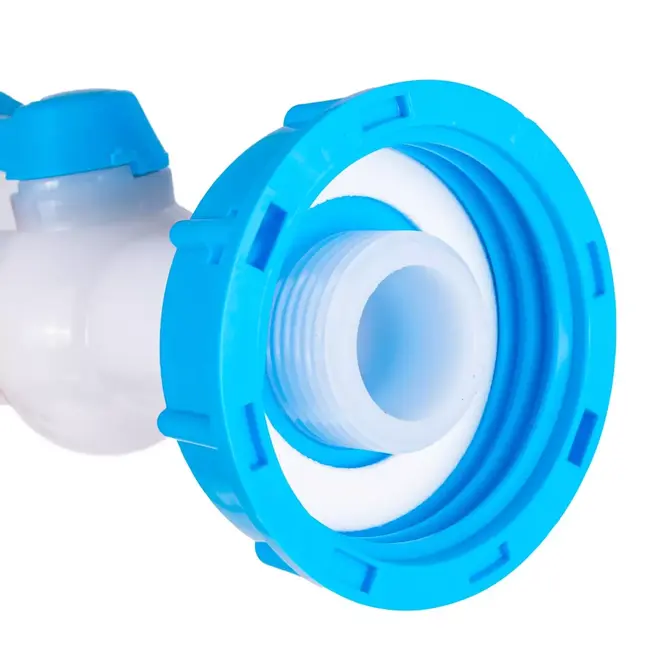 GEKO IBC aansluitset met S60x6 dop en 32 mm kogelafsluiter met 32 mm uitloop