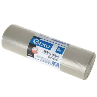 GEKO Sterke HDPE afvalzakken 380 liter transparant voor piepschuim en licht volumineus afval