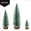 Ruhhy set van 3 mini-kerstbomen met sneeuwlaag en houten voet voor winterdecoratie