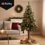 Ruhhy Kunstkerstboom 180 cm of 123 cm met sneeuwaccent en houten stam