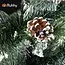 Ruhhy Kunstkerstboom 180 cm of 123 cm met sneeuwaccent en houten stam