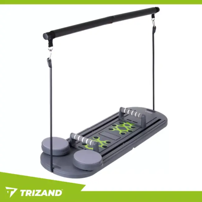 Trizand Pilatesboard 97 x 35 cm met handgrepen, buikrollers en weerstandstraining voor thuis