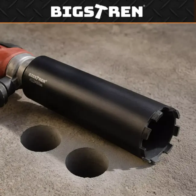 Bigstren Diamantkernboor 112 x 460 mm met 9 segmenten voor hard materiaal