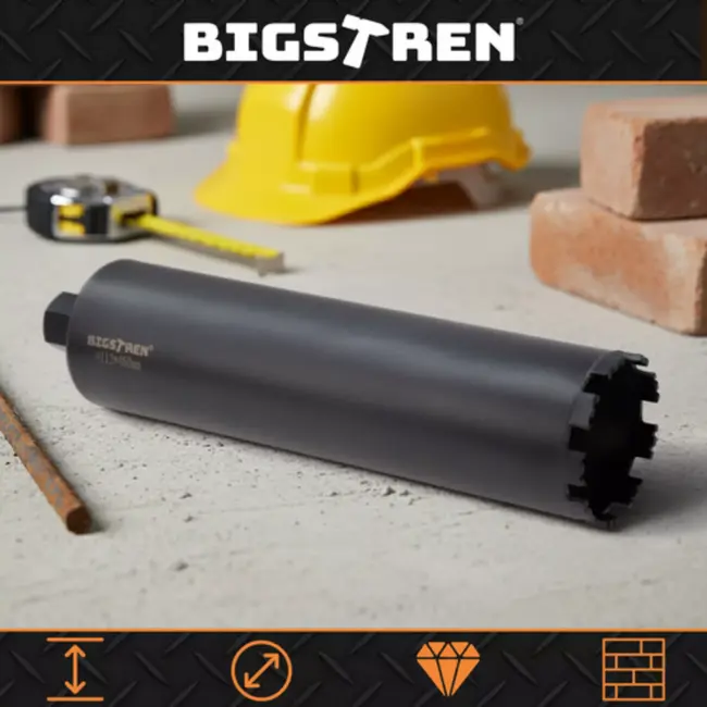 Bigstren Diamantkernboor 112 x 460 mm met 9 segmenten voor hard materiaal