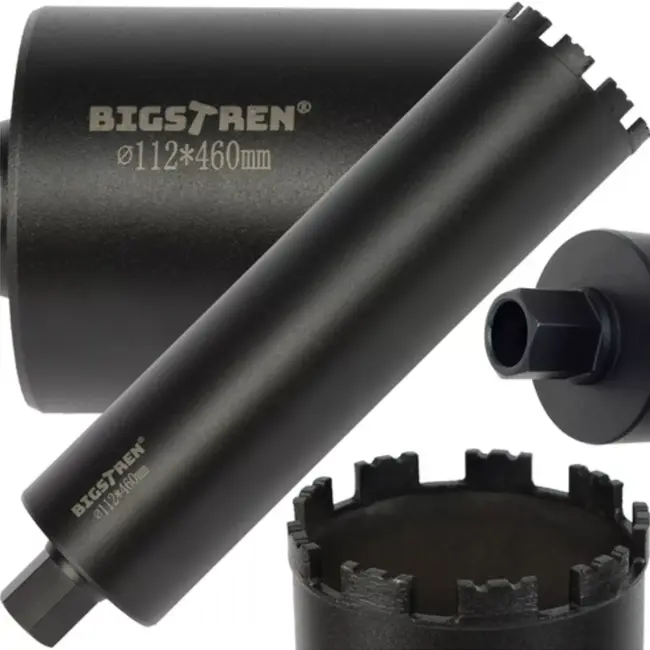 Bigstren Diamantkernboor 112 x 460 mm met 9 segmenten voor hard materiaal