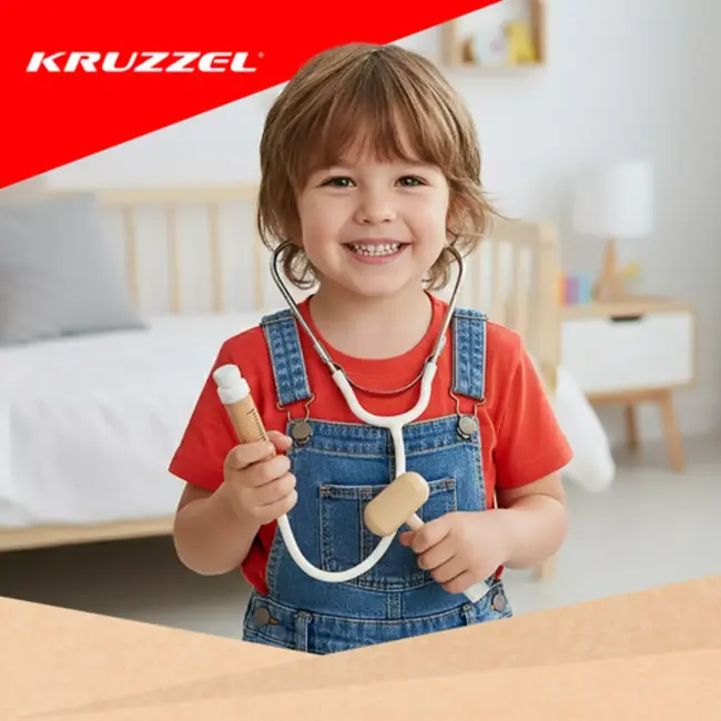 Kruzzel Educatieve tandartsset 24 delig met dokterstas en houten accessoires voor kinderen