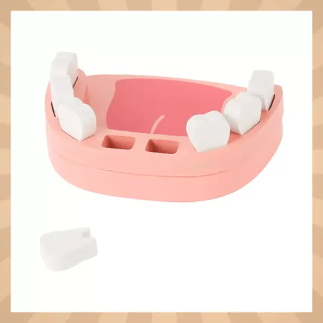 Kruzzel Educatieve tandartsset 24 delig met dokterstas en houten accessoires voor kinderen