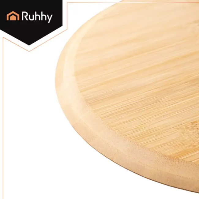 Ruhhy Cordieriet pizzasteen 38 x 36 cm met bamboe schep voor pizza