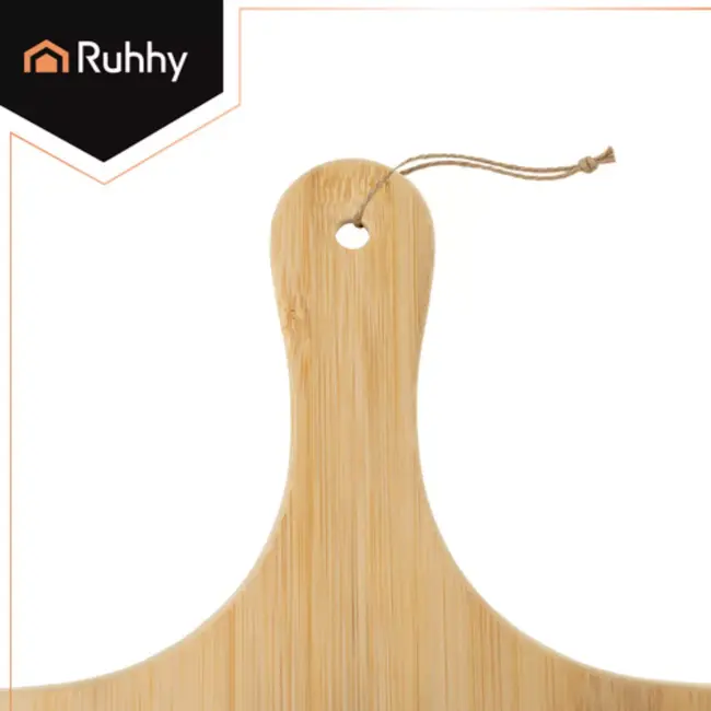 Ruhhy Cordieriet pizzasteen 38 x 36 cm met bamboe schep voor pizza