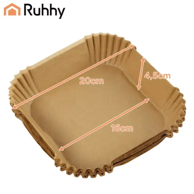 Ruhhy Airfryer papieren inserts 100 stuks 16 x 16 cm