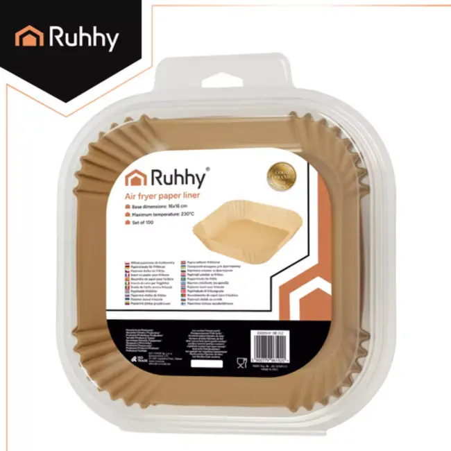 Ruhhy Airfryer papieren inserts 100 stuks 16 x 16 cm