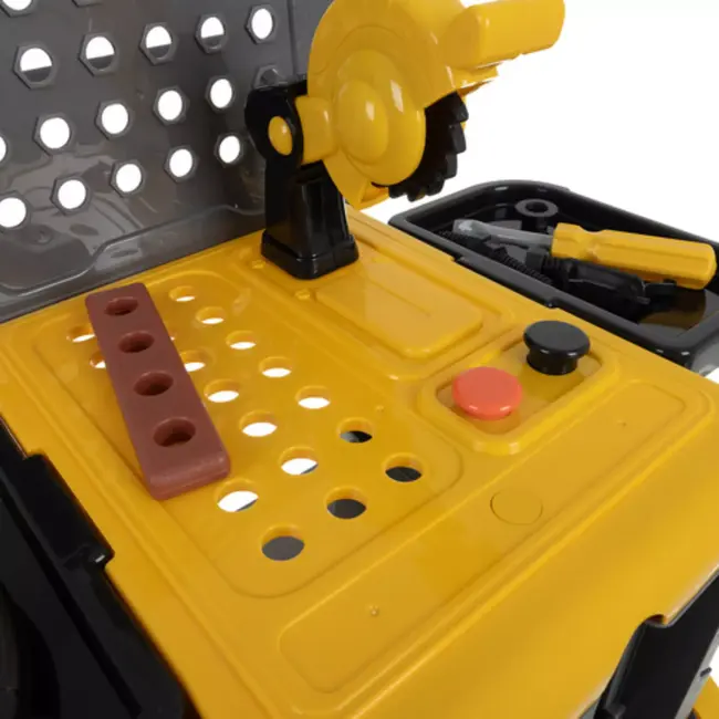 Ruhhy Speelgoedwerkbank 3-in-1 met 59 delige gereedschapsset, trolley en kruiwagenfunctie