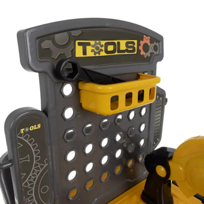 Ruhhy Speelgoedwerkbank 3-in-1 met 59 delige gereedschapsset, trolley en kruiwagenfunctie