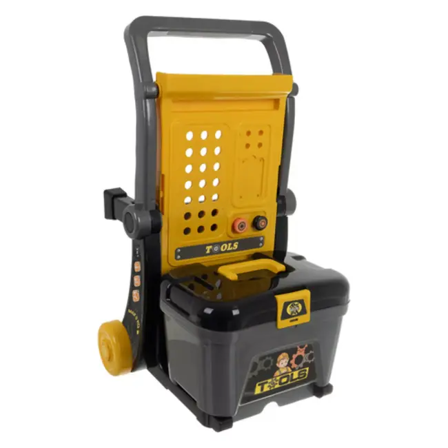 Ruhhy Speelgoedwerkbank 3-in-1 met 59 delige gereedschapsset, trolley en kruiwagenfunctie