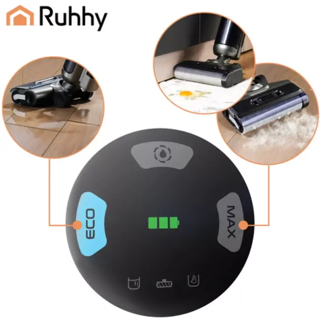 Ruhhy Draadloze 2-in-1 was-stofzuiger 200W met 16 kPa kracht en zelfreinigingsfunctie