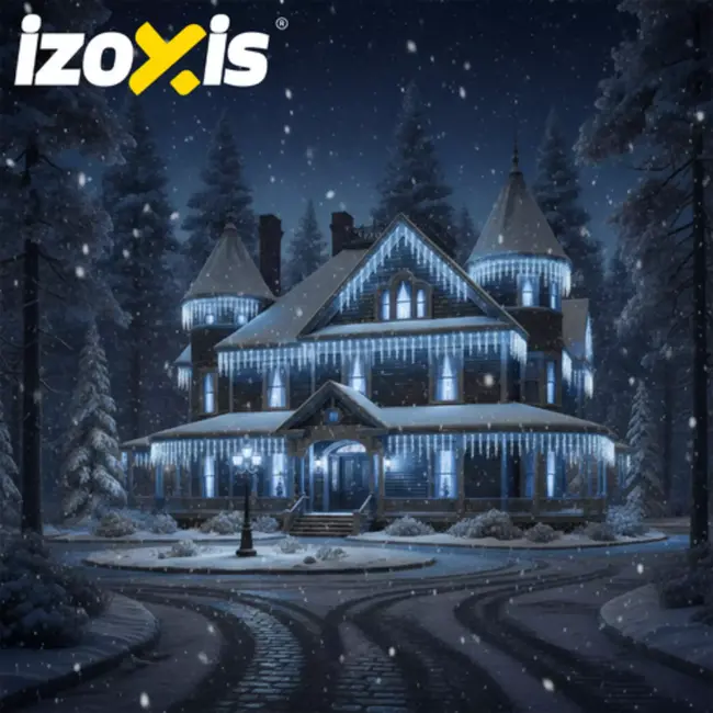 Izoxis Buiten kerstverlichting 500 LED koud wit 22,5 m met 8 standen voor gevel en tuin