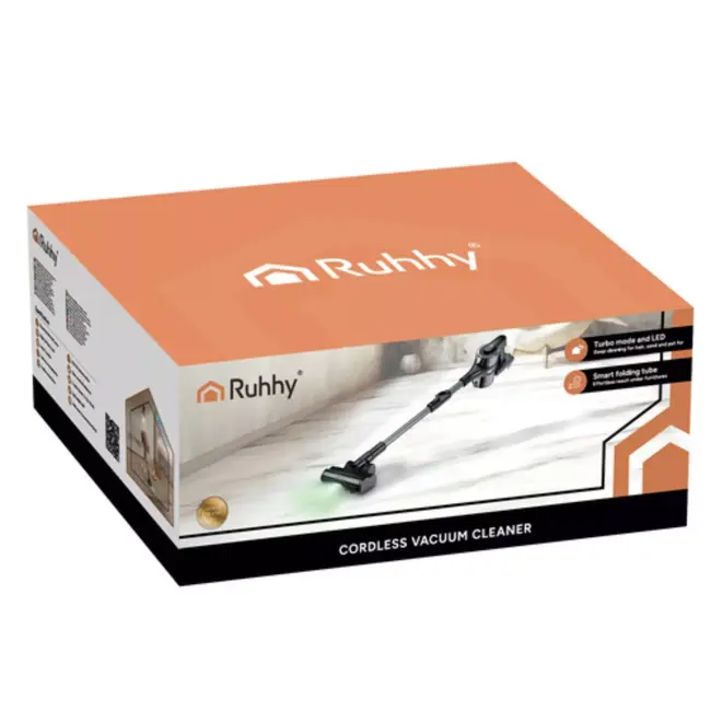 Ruhhy LunPro 400W steelstofzuiger met 35 kPa zuigkracht, LED-borstel en 52 min werktijd