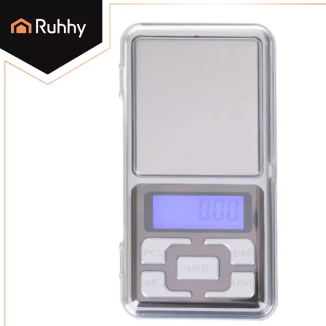 Ruhhy Compacte zakweegschaal 200 g met 0,01 g nauwkeurigheid, tarra, telmodus en verlicht display