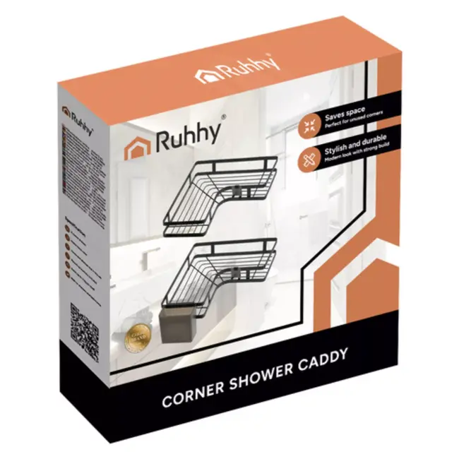 Ruhhy Hoekplankenset van 2 stuks voor extra badkameropbergruimte