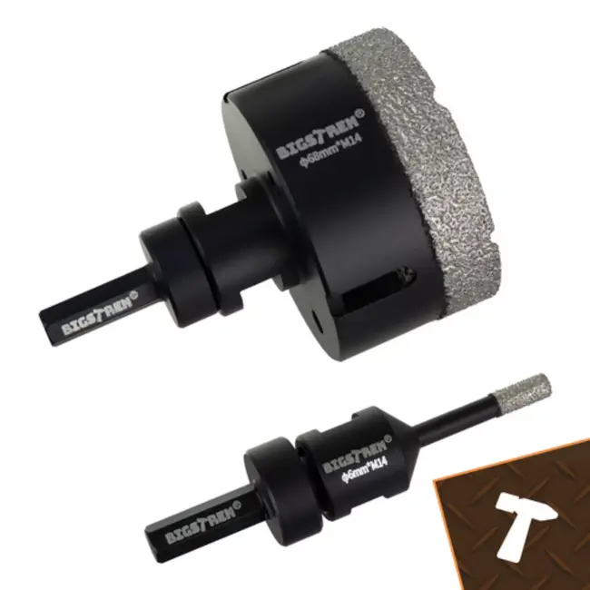 Bigstren 6-delige diamantgatenzaag set met M14 aansluiting en adapter voor steen en keramiek