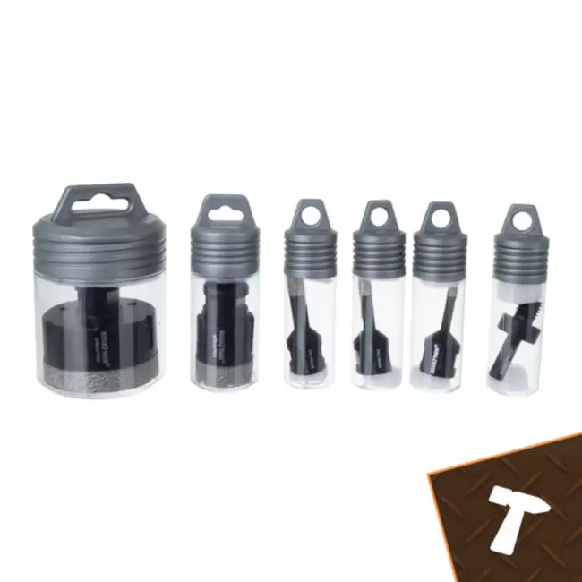 Bigstren 6-delige diamantgatenzaag set met M14 aansluiting en adapter voor steen en keramiek