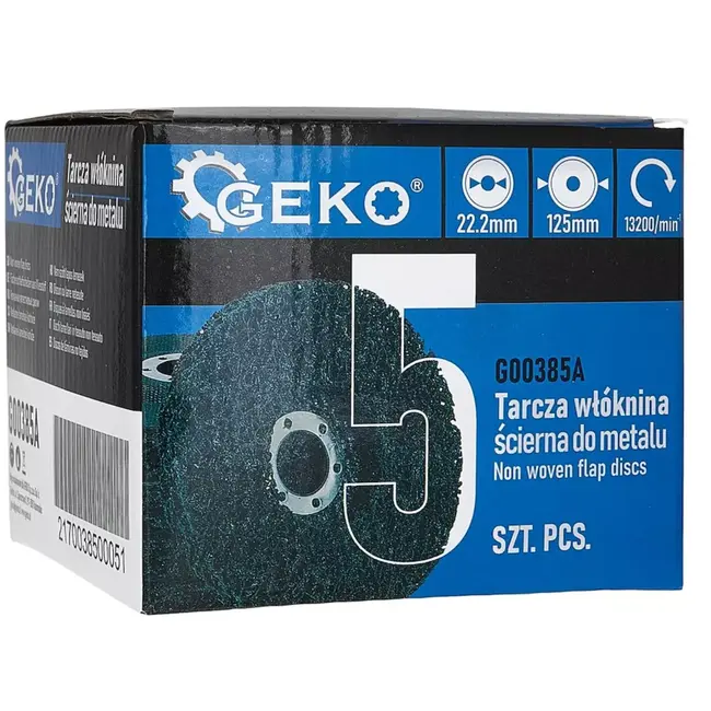 GEKO Reinigingsschijven 125x22.2 mm voor roest, verf en coatings op metaal en kunststof 5 stuks