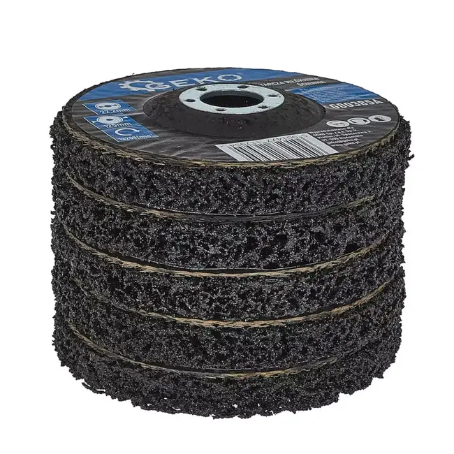GEKO Reinigingsschijven 125x22.2 mm voor roest, verf en coatings op metaal en kunststof 5 stuks